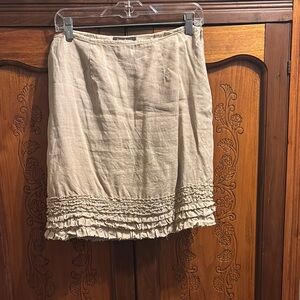 Tommy Bahama Tan Ruffled Pencil Skirt
